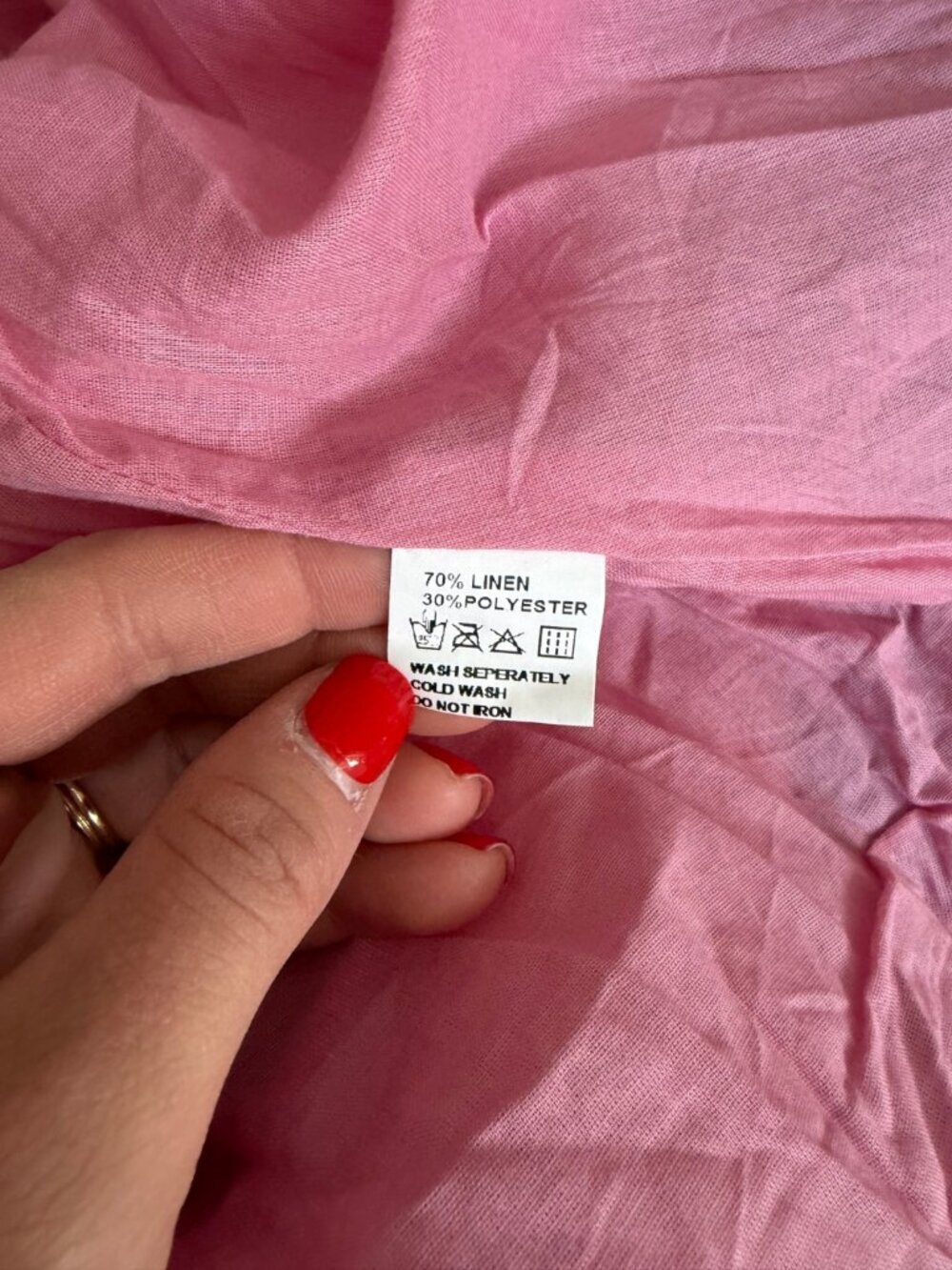 NWT 3/4 Sleeve V-Neck Coral Linen Floral Midi Shirt Dress Ave the Label Size 14 - Picture 8 of 8
